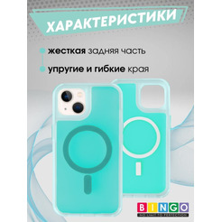 Бампер BINGO Model Magnetic для APPLE iPhone 16 бирюзовый