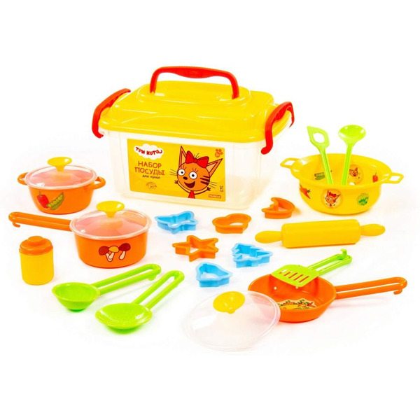 Набор игрушечной посуды Полесье Три кота 72931 (20 элементов)