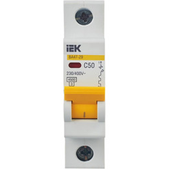 Выключатель автоматический IEK ВА 47-29 50А 1P 4.5кА С MVA20-1-050-C