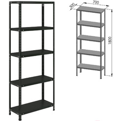 Стеллаж металлический Brabix Ms Kd-180/30/70-5 / 291267