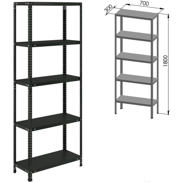 Стеллаж металлический Brabix Ms Kd-180/30/70-5 / 291267