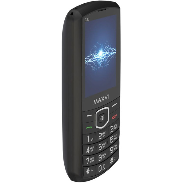 Мобильный телефон Maxvi P33 + ЗУ WC-112 (черный)