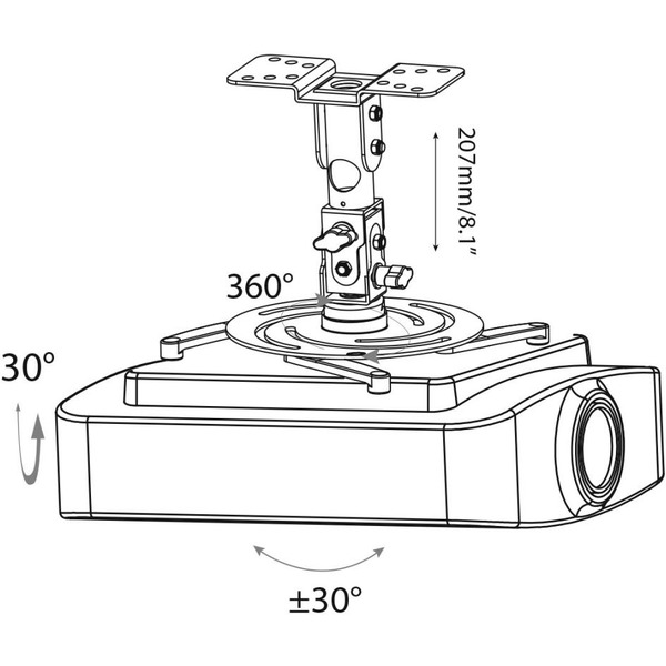 Кронштейн для проектора CACTUS CS-VM-PR04-BK