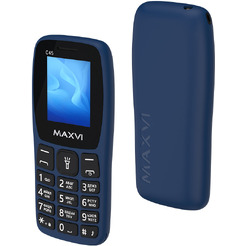 Кнопочный телефон Maxvi C45 + ЗУ WC-112 (синий)