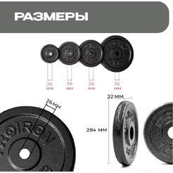 Набор чугунных дисков Proiron НЧД2100 (2 х 10 кг)