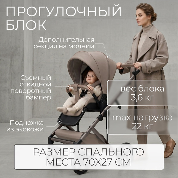 Коляска детская Bubago Viena 3в1 BG 213-1 (Бежевый)