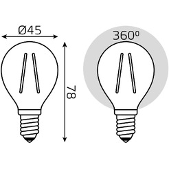 Светодиодная лампочка Gauss Filament Globe E14 9 Вт 2700 К 105801109 (10 шт)