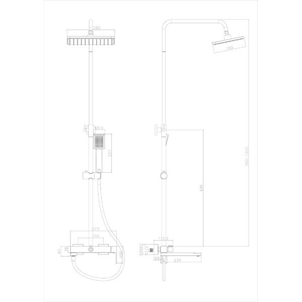 Душевая система со смесителем Lauter Splash 21СК633С-S2133