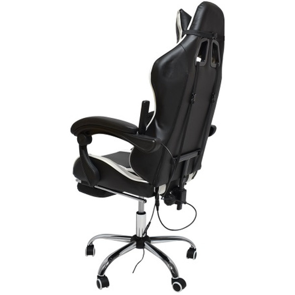 Игровое кресло Calviano Avanti Ultimato (черный/белый, с подножкой)