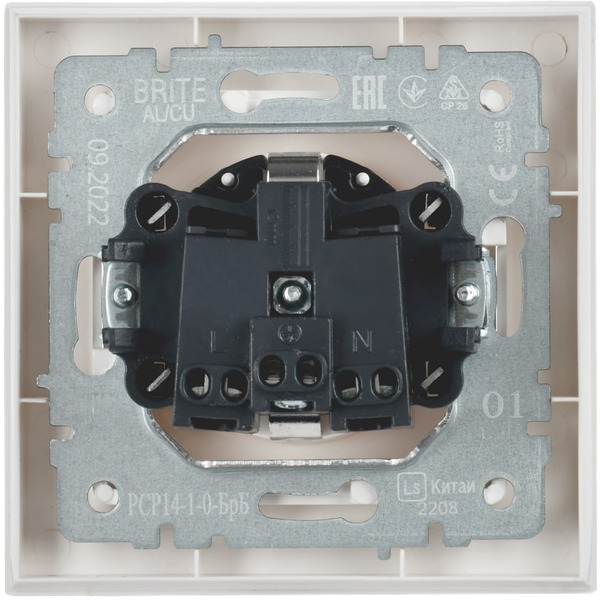 Розетка IEK Brite РСР14-1-0-БрБ