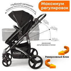 Детская универсальная коляска Bubago Zoom 2 в 1 BG 135-B-1 (черный)