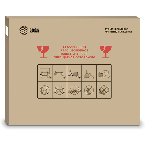 Доска стеклянная Cactus CS-GBD-65x100-WT