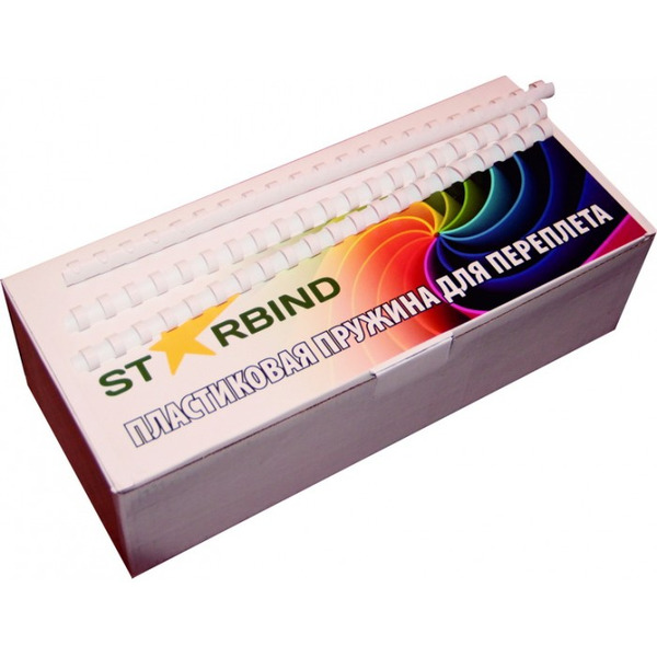 Пластиковые пружины для переплета STARBIND 8 мм белые 100шт./ BP08WtSB