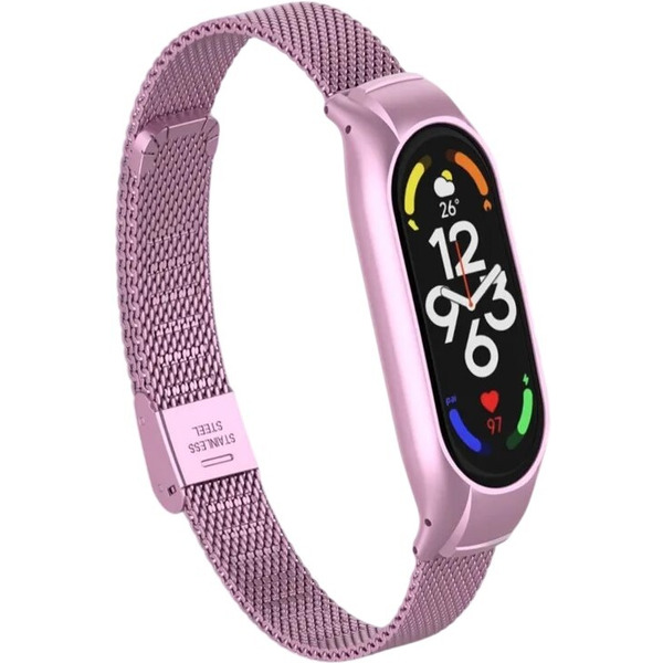 Ремешок Bingo Stainless Grid для XIAOMI Mi Band 7 (розовый)