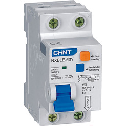 Дифференциальный автомат Chint NXBLE-63Y 1P+N 16A 30mA (С) 4.5kA тип АС 105542