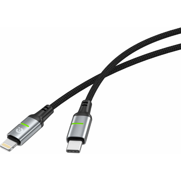 Кабель ATOMIC SparkX USB Type-C - Lightning PD 30W 30.418 (1.2 м, черный)
