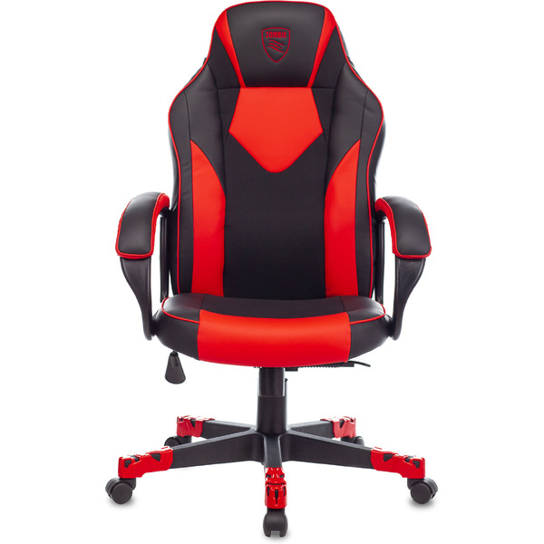 Кресло игровое Бюрократ Zombie GAME 17 ткань/экокожа, черный/красный