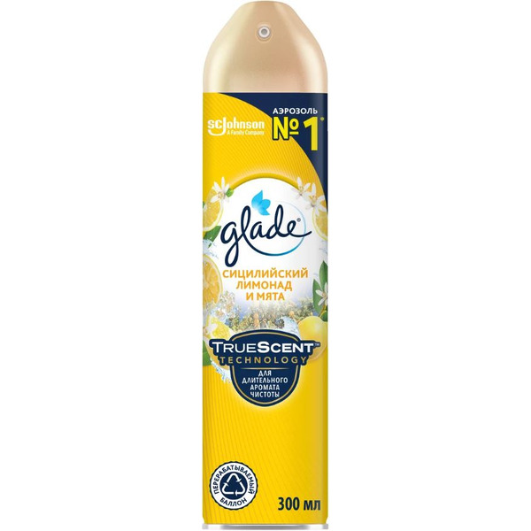 Освежитель воздуха Glade Сицилийский лимонад и мята 300 мл
