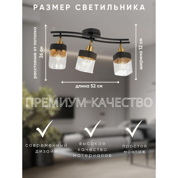 Люстра Aitin-Pro НПБ 02-3x60-102 2779/3 (черный)