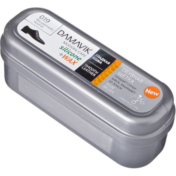 Обувная щетка DAMAVIK Super Shine (губка с пропиткой в футляре) бесцветная