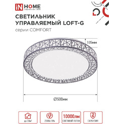 Светильник светодиодный IN HOME COMFORT LOFT-G (4690612059518)