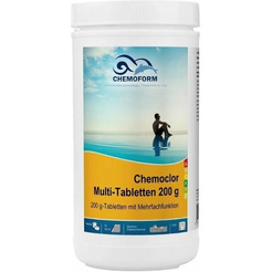 Средство для бассейна дезинфицирующее Chemoform Всё-в-одном мульти-таблетки по 200г (1кг)