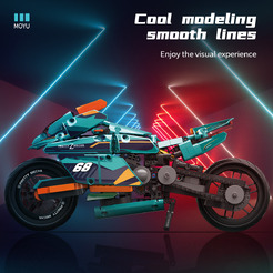 Игрушка конструктор MOYU Motorcycle  MY88017 (с пультом дистанционного управления и набором электродвигателей)