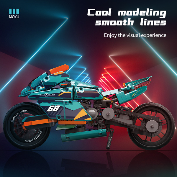 Игрушка конструктор MOYU Motorcycle  MY88017 (с пультом дистанционного управления и набором электродвигателей)