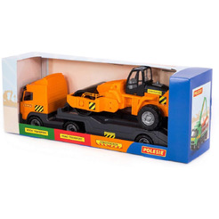 Автомобиль-трейлер + дорожный каток Полесье 9630