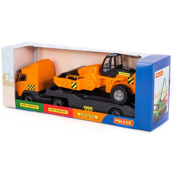 Автомобиль-трейлер + дорожный каток Полесье 9630