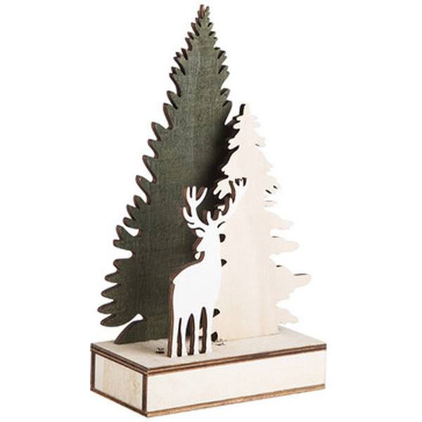 Деревянная фигурка с подсветкой NEON-NIGHT Елочка с оленем 504-002