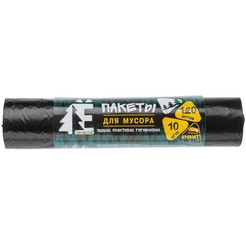Мешки для мусора РОМАШКА Е-Ромашка ЕЛР-ВР-120-10/35/Ч (120 л, 10 шт)