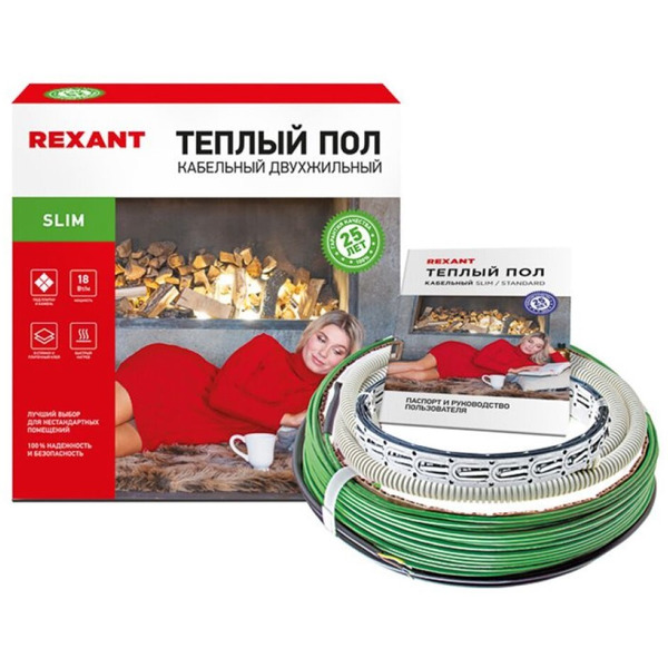 Теплый пол Rexant Slim RNB-105-1900 1900Вт, 105м, 8,5-12,5м² 51-0507-3