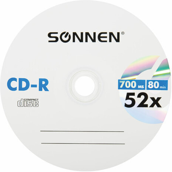 Комплект дисков CD-R Sonnen 700Mb 52x 100шт (513533)