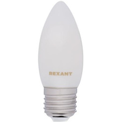 Лампа филаментная REXANT 604-097 Свеча CN35 9,5Вт 915Лм 2700K E27 матовая колба