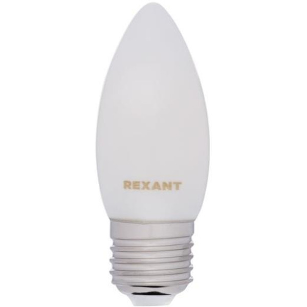 Лампа филаментная REXANT 604-097 Свеча CN35 9,5Вт 915Лм 2700K E27 матовая колба
