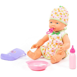 Пупс Полесье Веселый с соской + набор для кормления 78377