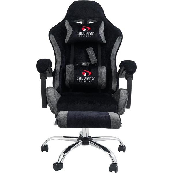 Вибромассажное кресло Calviano Amarone (black-grey plush)