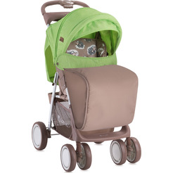 Коляска прогулочная «книга» Lorelli Foxy + Footcover 2017 Beige&Green Lambs (10020521732A)