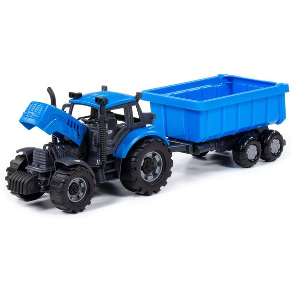 Трактор Полесье Прогресс с прицепом 91277 (синий)