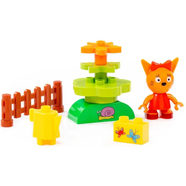 Конструктор Полесье Макси Три кота. Карамелька и клумба 63752