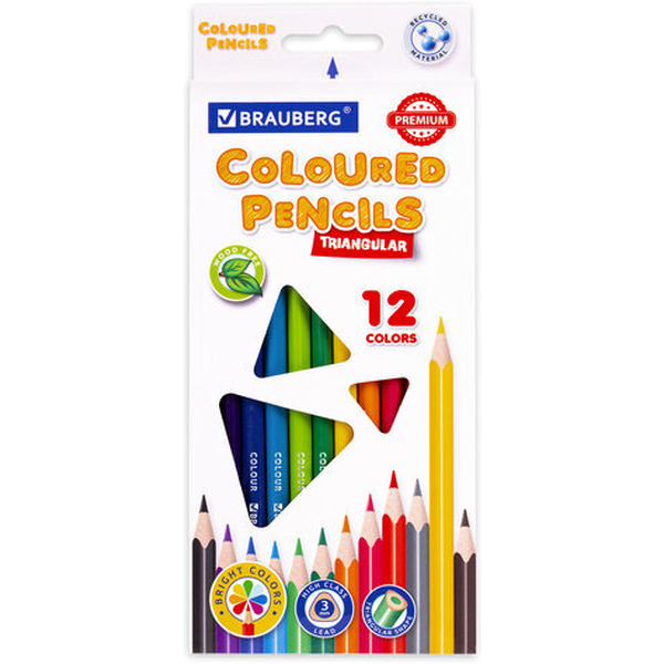 Набор цветных карандашей BRAUBERG 181661 (12 шт.)