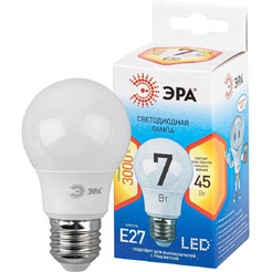 Лампа светодиодная ЭРА QX LED-7 Вт-A55-2700K-E27  (арт.A55-8W-827-E27) 10/100