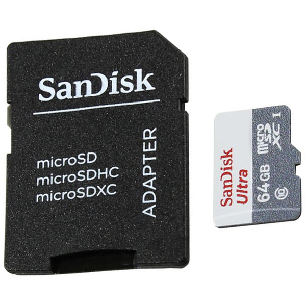 Карта памяти SANDISK Ultra microSDXC 64GB (SDSQUNS-064G-GN3MA)