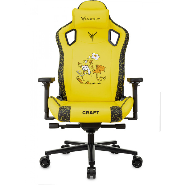 Игровое кресло Knight Craft Dragon (желтый экокожа)