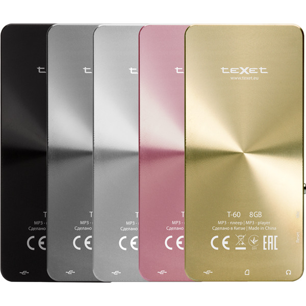 Mp3-плеер TEXET T-60 8 ГБ розовый