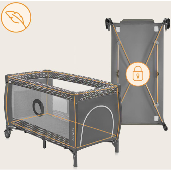 Кровать-манеж Lionelo Sven Plus (Grey Scandi)