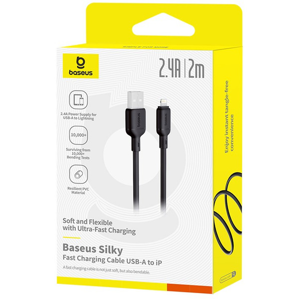 Кабель Baseus Silky Series Fast Charging Cable USB Type-A - Lightning (2 м, черный)