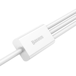 Кабель Baseus One-For-Three Fast Charging Data Cable 3.5A USB Type-A - USB Type-C/microUSB/Lightning (0.5 м, белый)