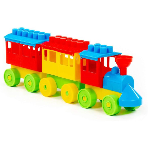 Конструктор Полесье 2044 Паровоз с двумя вагонами